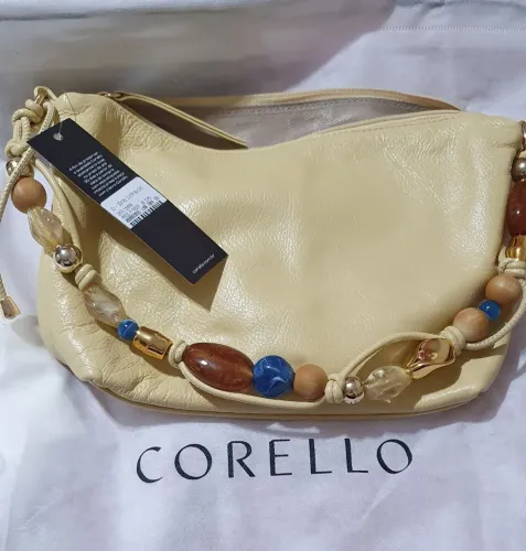 Bolsa Corello Couro Legítimo Com Pedraria - Nova Na Etiqueta
