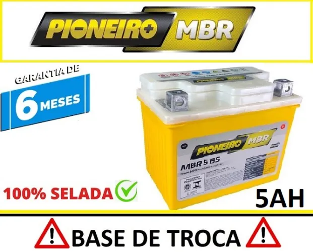 Bateria Pioneiro 5Ah com Tecnologia VRLA 1 ANO de Garantia