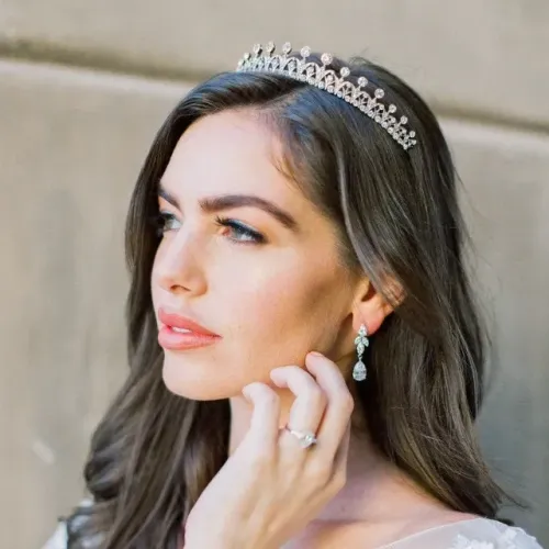 Coroa Arranjo Tiara Noiva Casamento Daminha Brilhos Delicada