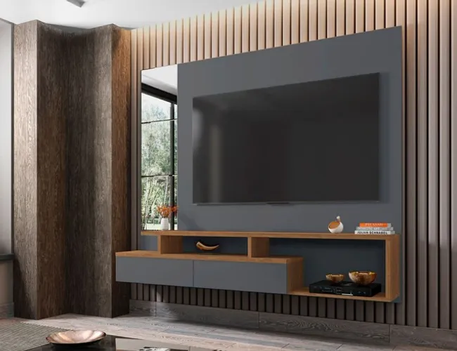 Painel Vanice Cinza para TV de até 58" **novo na caixa**
