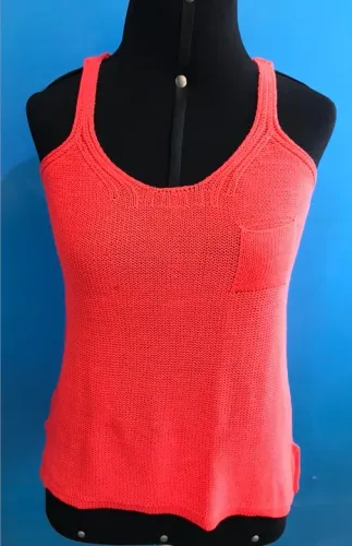 Blusa Regata Tricot Acrilico Myth Tamanho M Cor Laranja Feminina