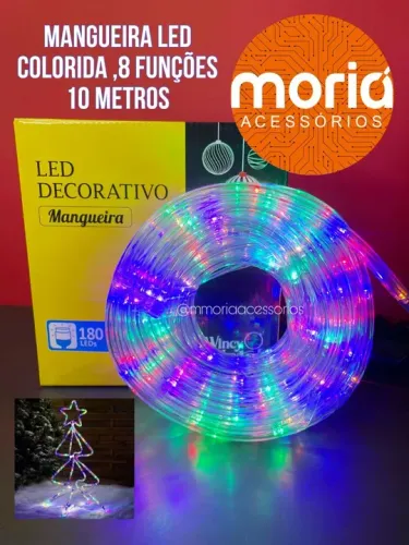 Mangueira LED Colorida 8 Funções 10 Metros