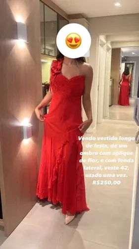 Vendo vestido longo festa vermelho