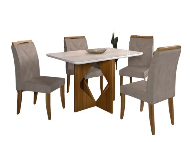 Mesa de Jantar 0.90×0.90 Com 4 Cadeiras l6543
