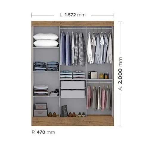 guarda roupa solteiro bravaria 