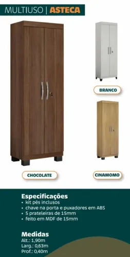 Armário multiuso (peça nova) com chave