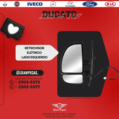 retrovisor eletrico lado esquerdo - fiat ducato