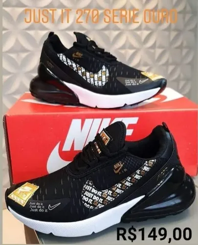 Tênis Nike Air Max 270 Serie Ouro - Preto