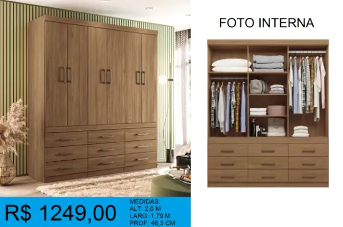 Guarda roupa com 9 gavetas compre hoje e receba amanhã 