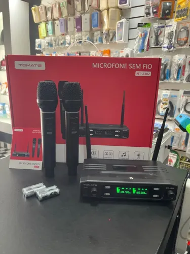 Microfone Sem Fio Tomate Profissional MT-2302 Novo - Fazemos Entregas 