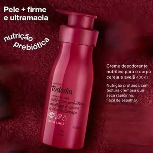 Pode de Creme hidratante Tododia cereja e avelã natura