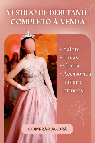 Vestido de Debutante Completo - Rosa Claro ?<br>