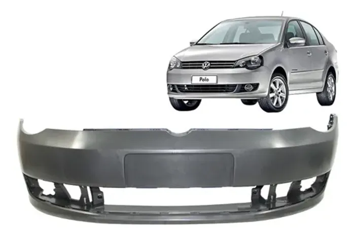 Parachoque Vw Polo Hatch Sedan 2012 2013 2014 2015 2016 Novo Preto