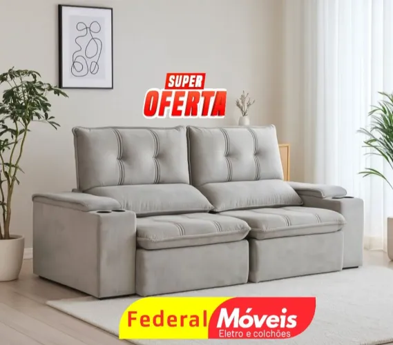 Sofá 2 Lugares Retrátil e Reclinável 2,24m - Novo! Design Elegante e Confortável