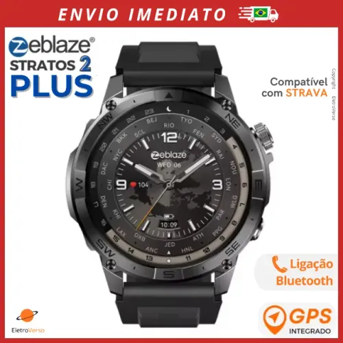 Zeblaze Stratos 2 Plus Smartwatch Esportivo Strava