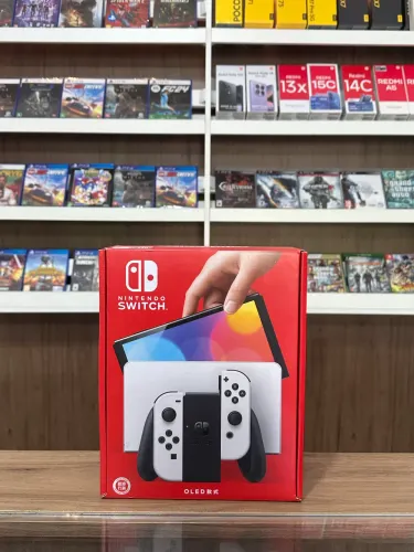 Console Nintendo Switch Oled Branco Novo - 12x Sem Juros - Loja Fisica