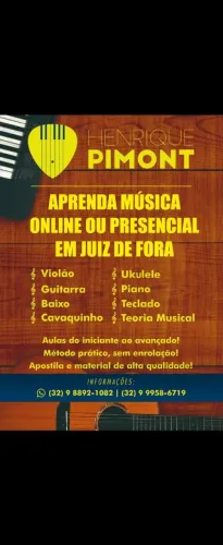 Aulas de violão guitarra baixo teclado piano cavaquinho ukulele em Jf ou online pelo zap