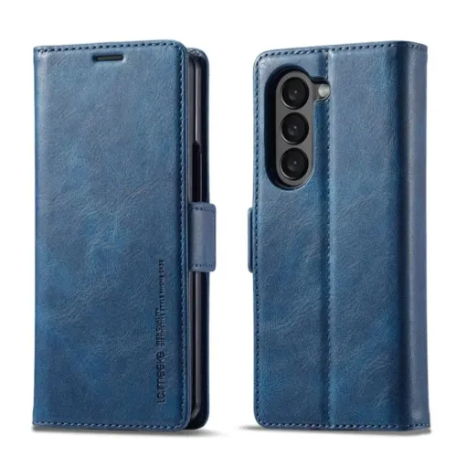 Capa de celular, Samsung Z Fold, 7 tipo carteira cor azul