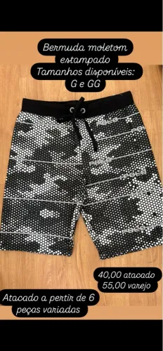 Bermuda Moletom Estampada - G e GG