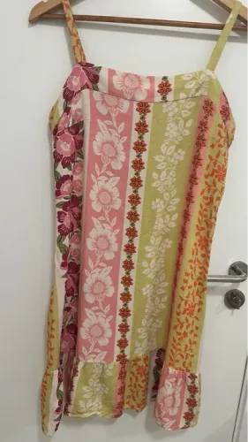 Vestido Floral Alça Fina - Aquamar 