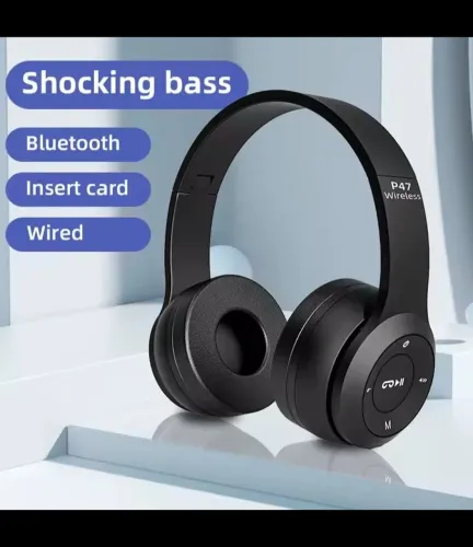P47 fones de ouvido sem fio Bluetooth 5.0 bom para jogos músicas