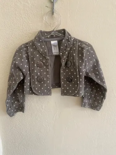 Casaquinho Bolero Infantil Cinza Poá