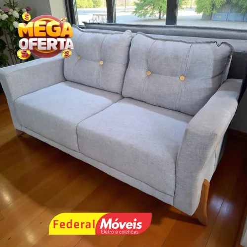 Sofá com 2 lugares 2,00m em Linho Promoção - Solicite Catálogo