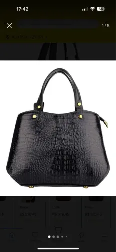 Bolsa Feminina Croco Elegante - Preta