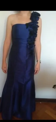 VENDO VESTIDO DE FESTA AZUL PETRÓLEO - USADO 1x!
