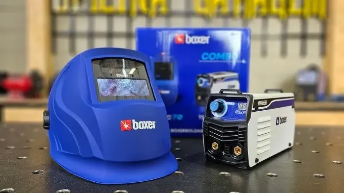 Kit Maquina Inversora de Solda De Solda Boxer 140a Touch 145 Bivolt + Mascara Boxer 