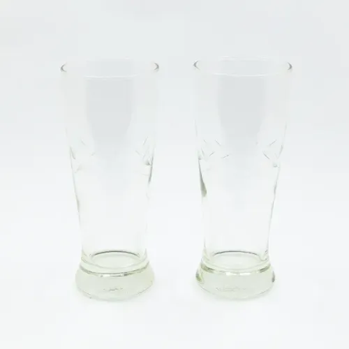 Conjunto Par Copos Tulipa Vidro Cristal Lapidado 300ml