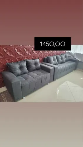 Sofá Cinza Moderno e Confortável 1450 