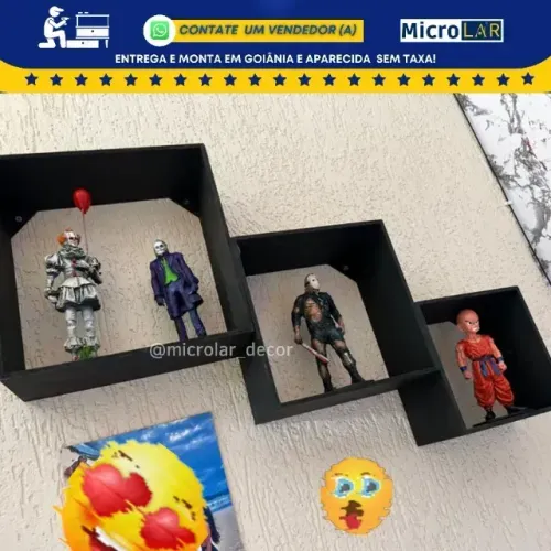 Kit com 3 Nichos de Parede Ja com Montagem - Enrtega e Monta