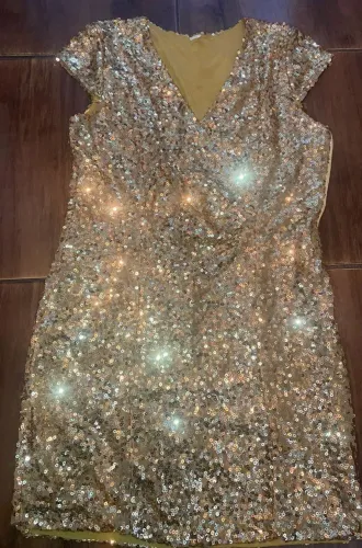 Vestido festa dourado