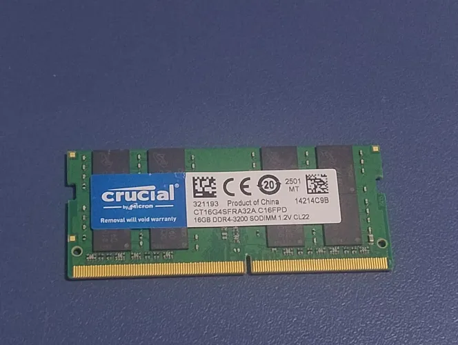 Memória RAM Crucial 16GB DDR4 3200MHz Notebook SODIMM