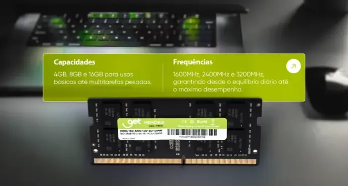 Memória para Desktop Get 4GB DDR3 1600MHz NOVA