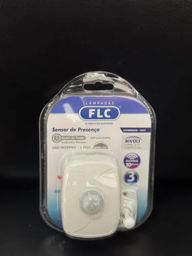Sensor de Presença Infravermelho Bivolt FLC - Sensor de Movimento