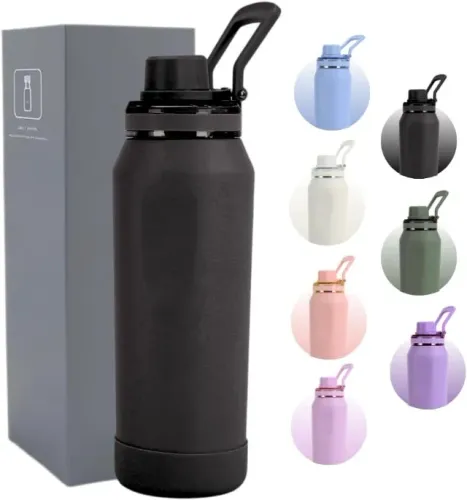 Garrafa Térmica 350ml, 650ml, 950ml - Parede Dupla Isolada a Vácuo de Aço Inox, Base