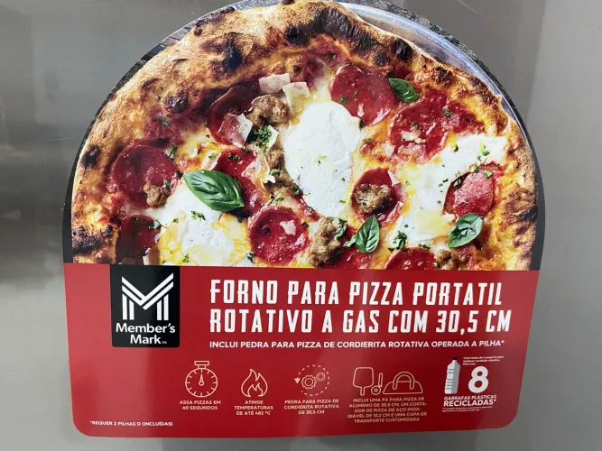 Forno para pizza Members Mark com pedra de cordeirita rotatória 
