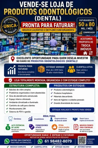 Vendo Loja de Produtos Odontológicos 