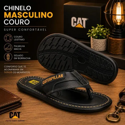 Sandália masculina couro
