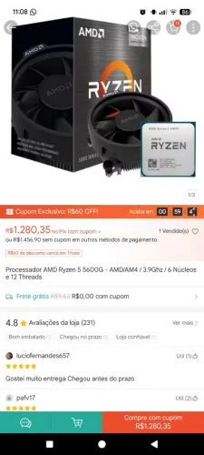 Troco 5600g por 5600 ou 5600x