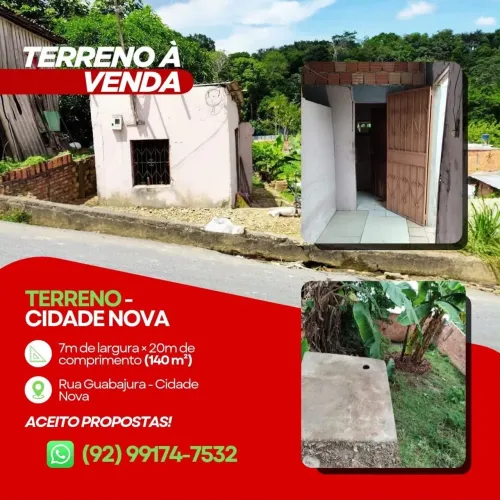 TERRENO AMPLO À VENDA - CIDADE NOVA