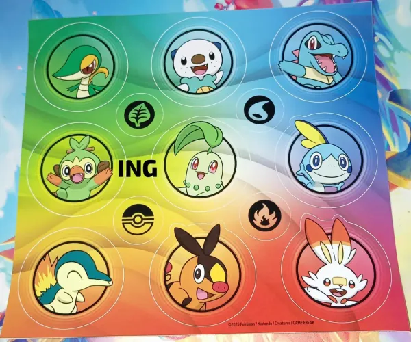 Parceiros Iniciais 2 (versão ING/BR) Adesivo Original Pokémon