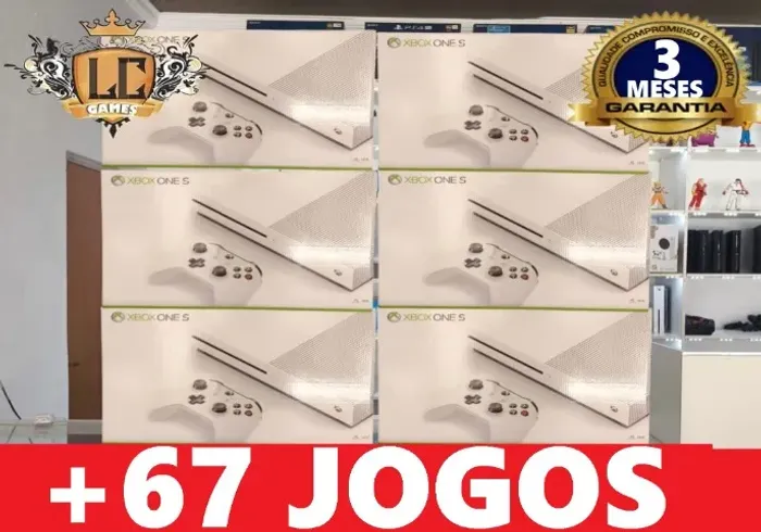 XBOX ONE S 1TB COM 67 JOGOS e O3 MES GARANTIA ( LOJA FISICA )