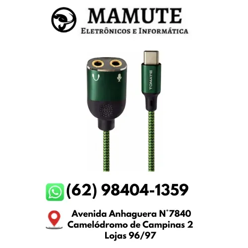 Adaptador Cabo Auxiliar Tipo C Adaptador P2 Fêmea para Fone Headset Microfone