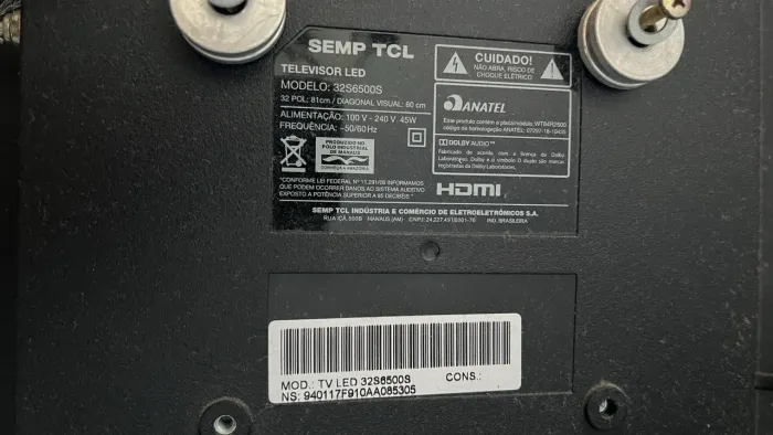 TV Semp TCL 32? LED 32S6500S
