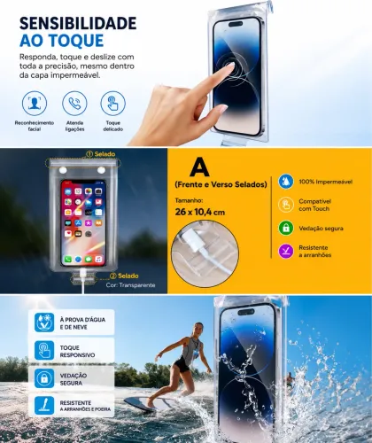 CAPA IMPERMEÁVEL PARA CELULAR