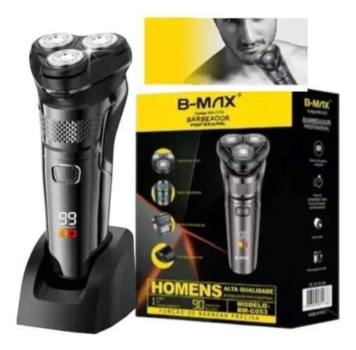 Barbeador Profissional IPX7 Recarregável B-Max