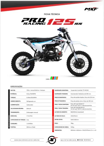 Mini Moto MXF 125 cc zero km pronta Entrega 